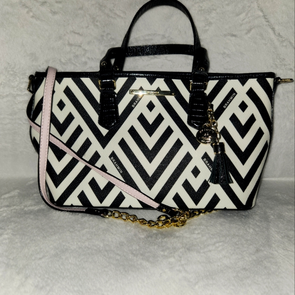 Brahmin Mini Asher in white vale
